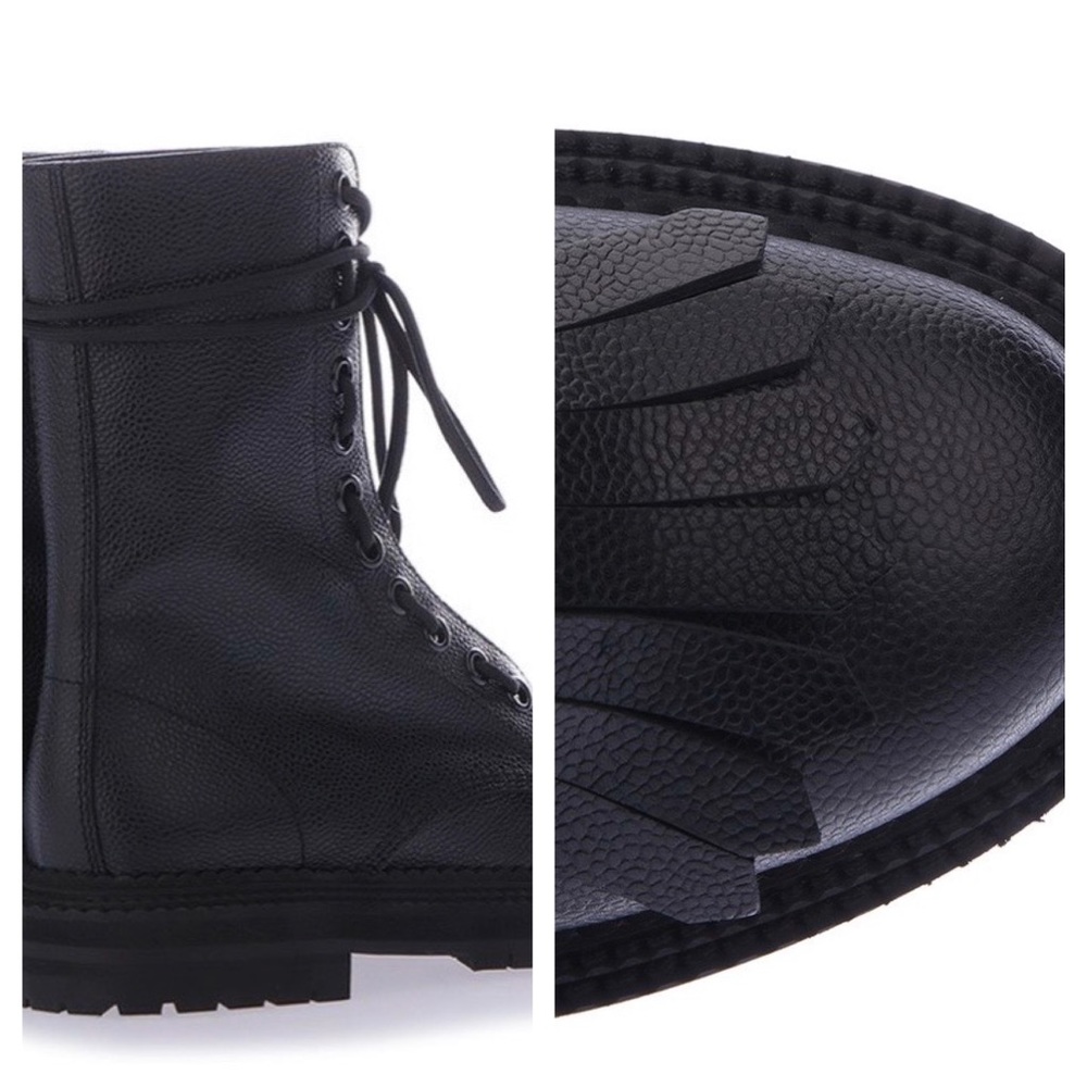NWT Burberry Grainy Leather Combat Boots - Picture 2 of 12
